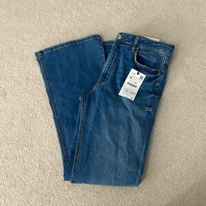 zara blue bell bottom denim